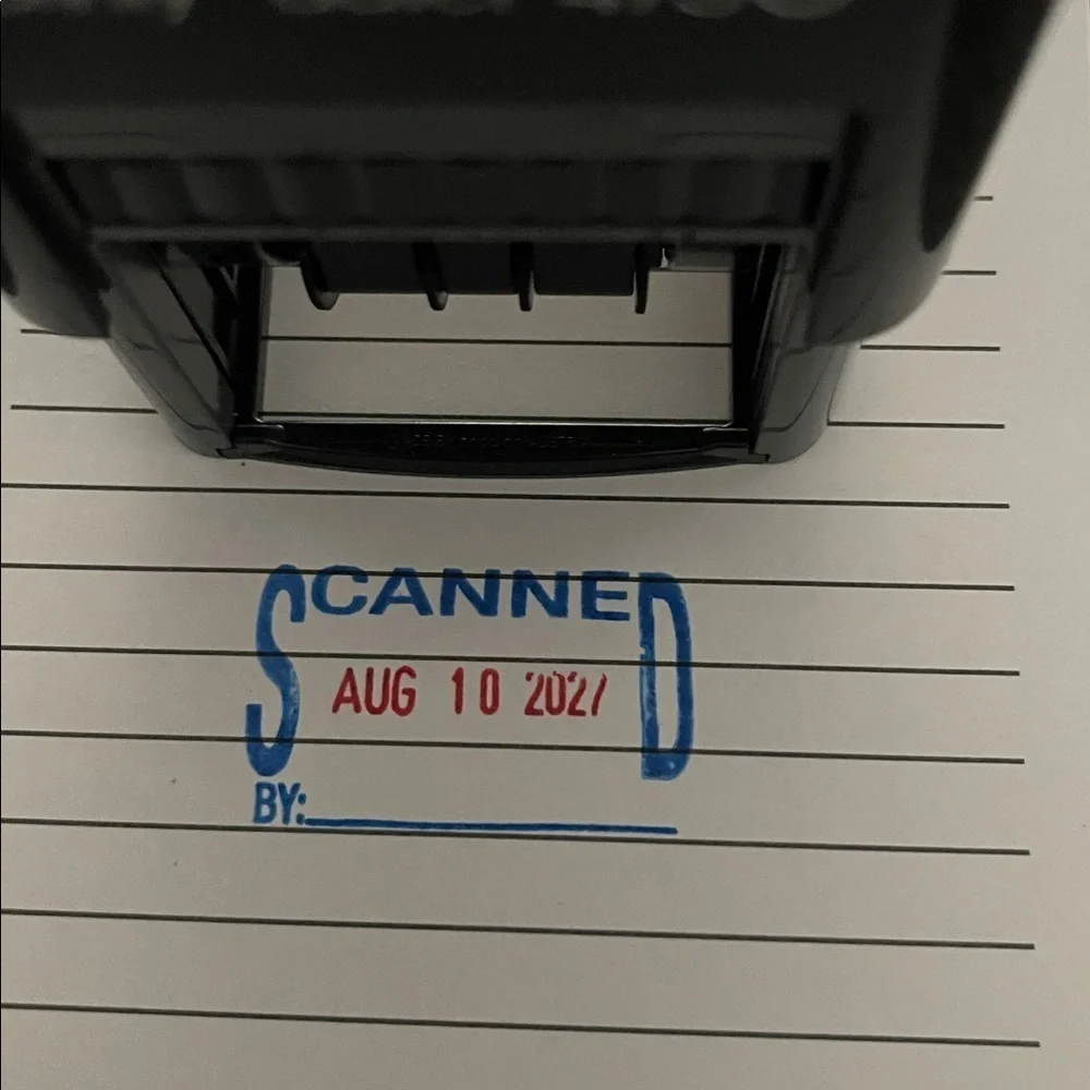 Trodat printy dater 4750 Blue and Red Date Stamp, self inking stamp